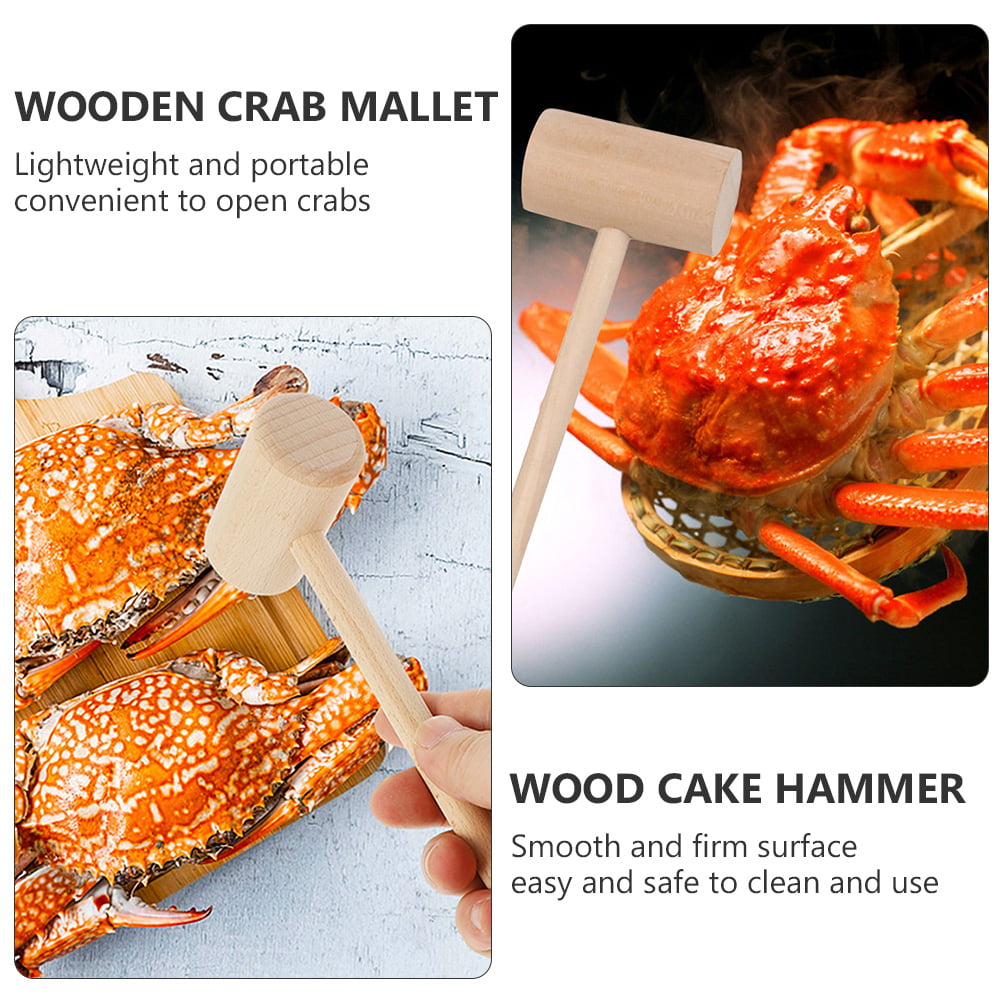 Wood Crab Mallet Helps Open Fresh Crab
