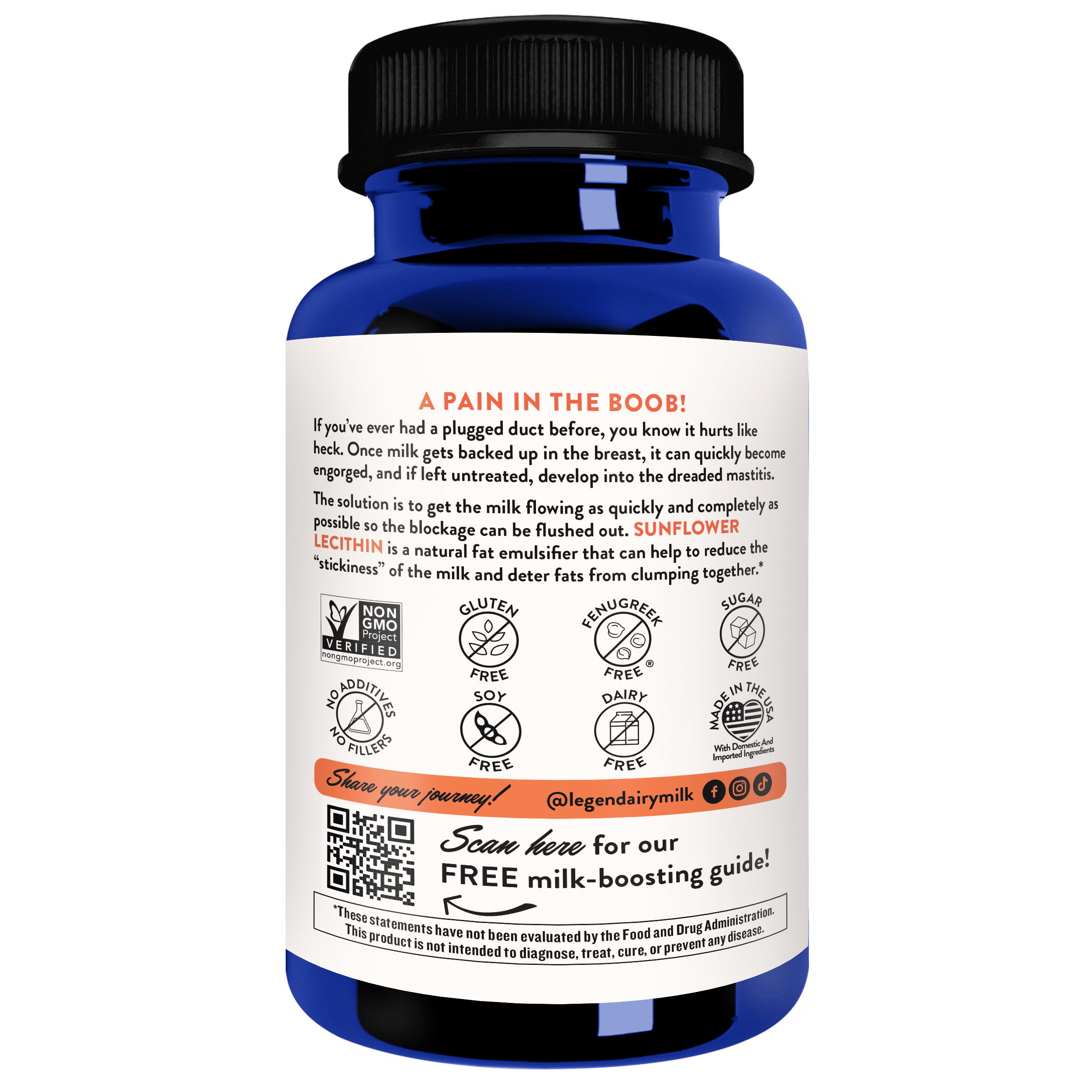 Legendairy Milk Sunflower Lecithin Softgels for Adults - Organic Dietary Supplement, 60 ct, 1 Bottle