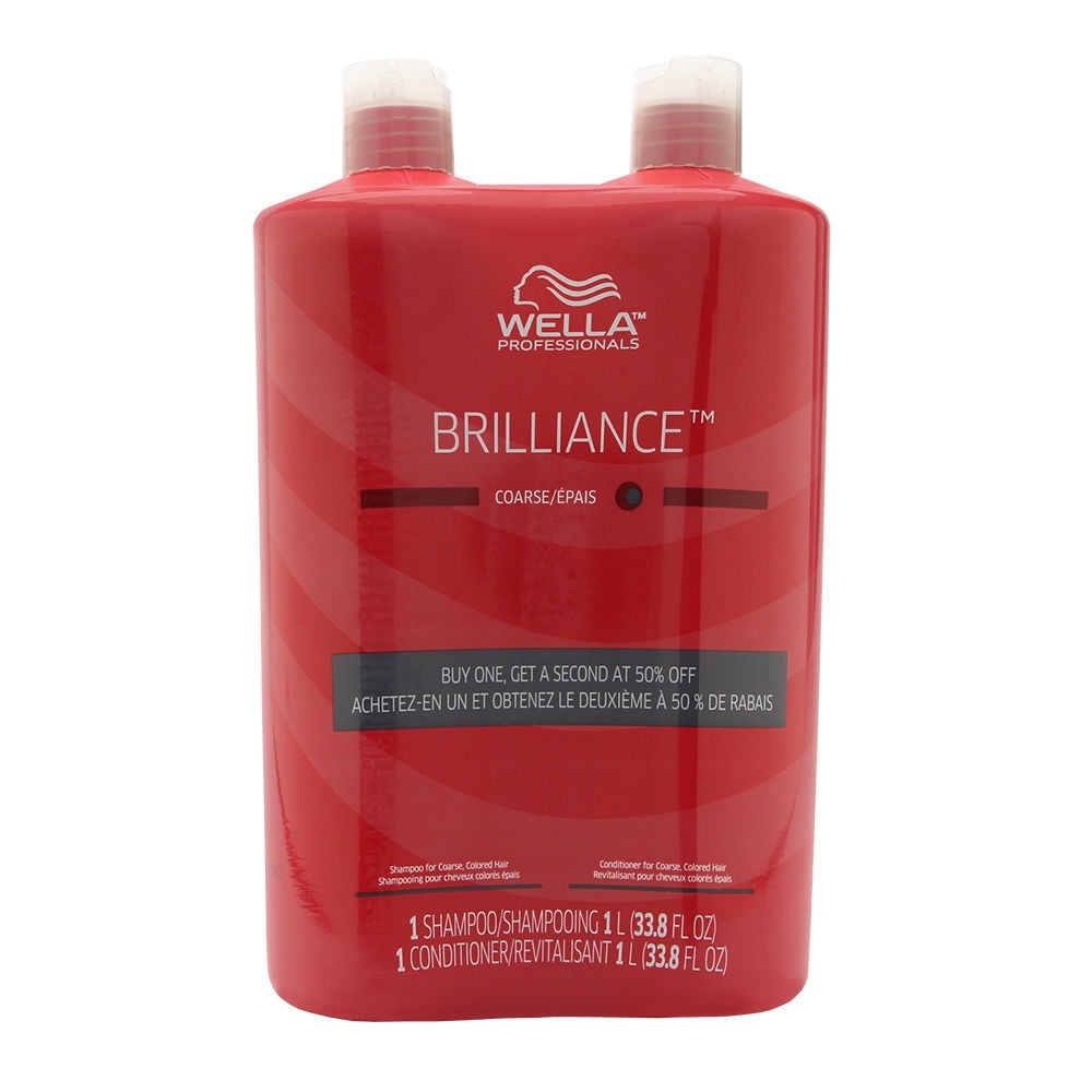 Wella Brilliance Shampoo and Conditioner Liter Duo for Coarse Colored