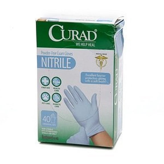 Curad Nitrile Disposable Exam Gloves OSFM (Pack of 20)