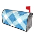 thumbnail image 2 of Mailbox Sleeve Reusable Waterproof Arc Opening With Soft Magnetic Strip Easy To Install Uv Protection 25.5x21 In Argyle Plaid Lightskyblue_49288_4, 2 of 8