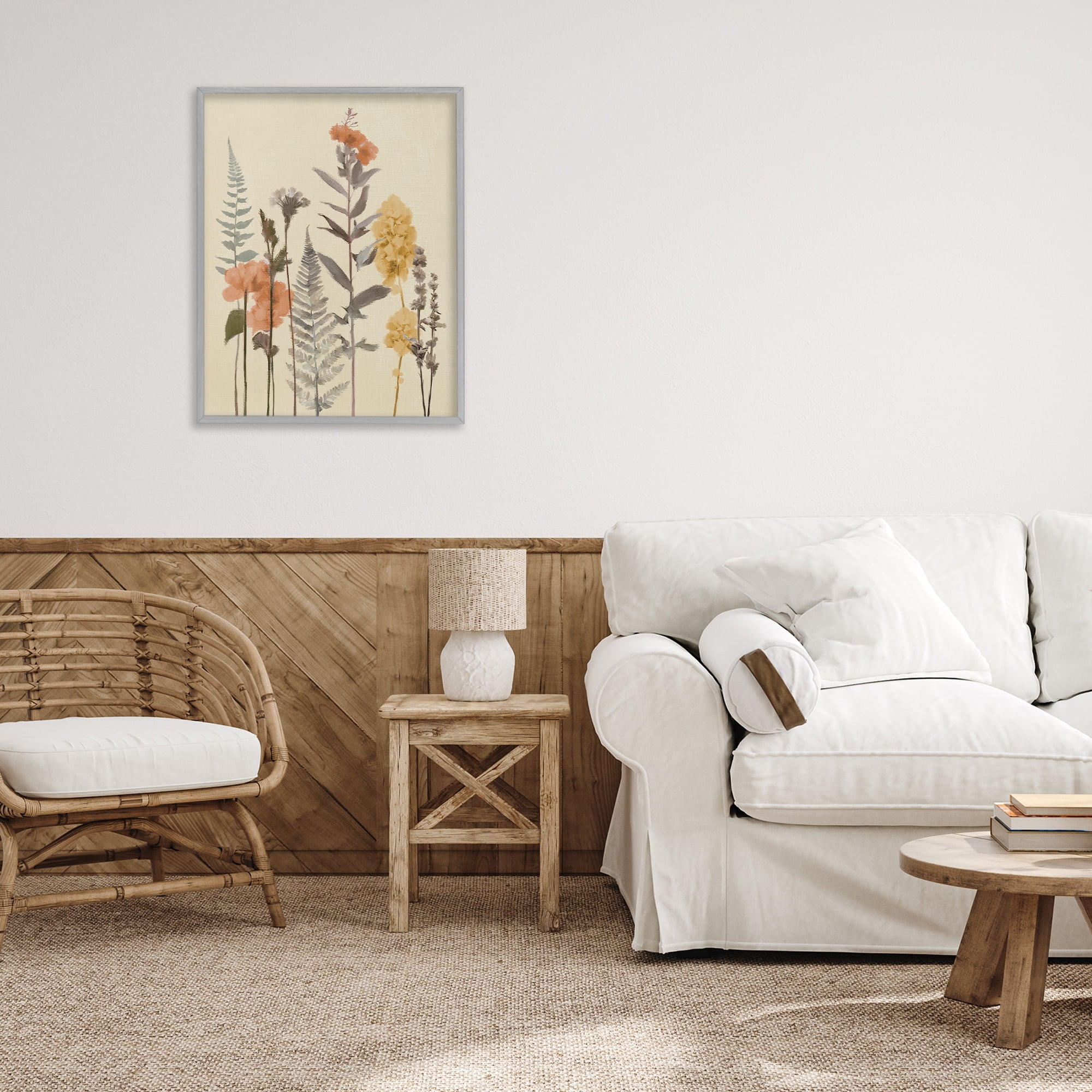 Stupell Industries Fall Botanicals Fresh Ferns Gray Framed Giclee Art, design by Elizabeth Medley