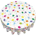 thumbnail image 3 of Happy Birthday Decorations, Colorful Cake and Balloons Birthday Round Tablecloth Waterproof Resistant Durable Table Cover for Birthday Party Supplies- 60 Inch, 3 of 6