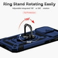thumbnail image 5 of Allytech iPhone 13 Mini Case 2021, 360 Degree Rotating Ring Holder Kickstand Phone Case with Work with Magnetic Car Mount TPU+PC Slide Camera Protection Window Case for iPhone 13 Mini 5.4", Blue, 5 of 7