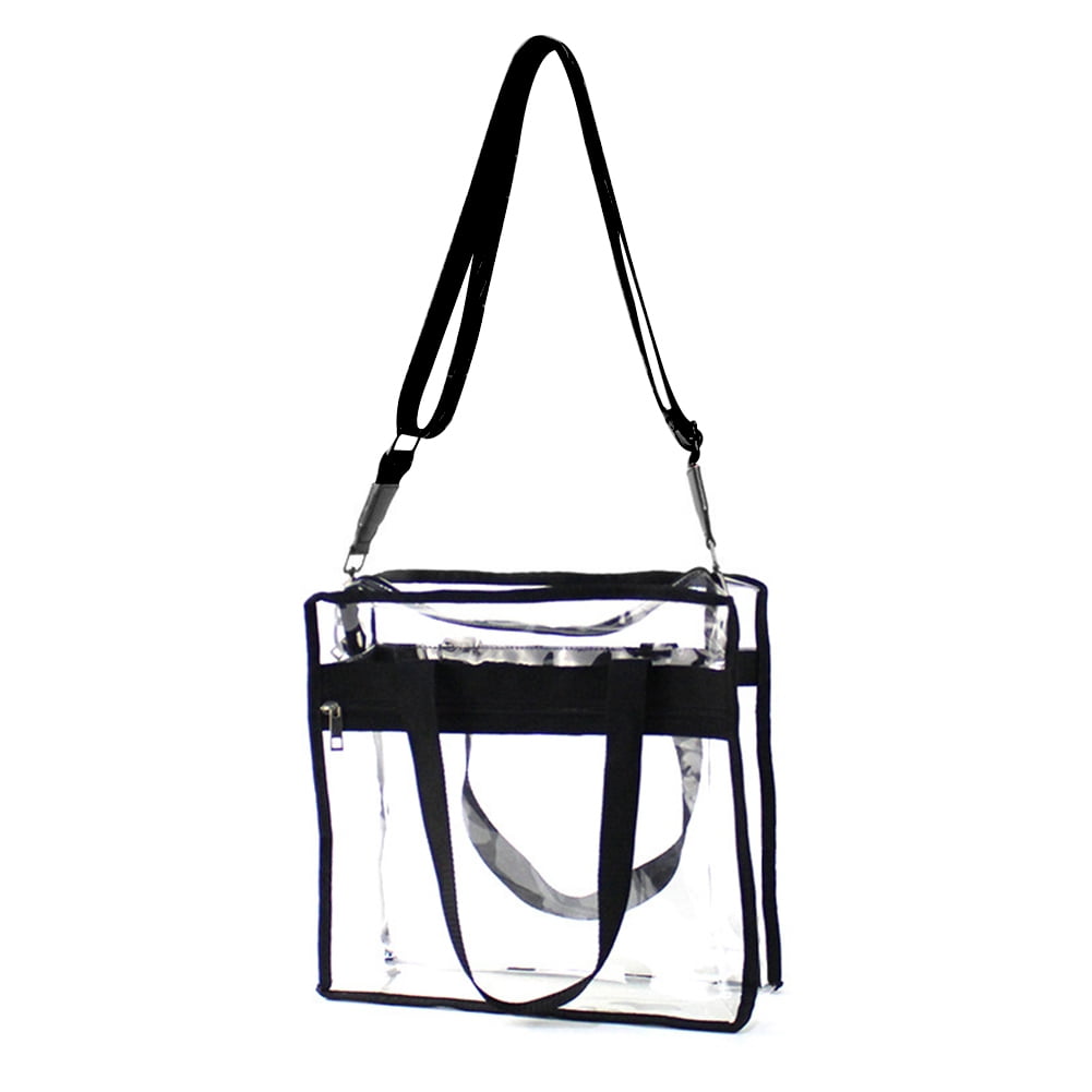 Clear Tote Bag Women Transparent PVC Handbag Zip Purse Stadium Security - 0 - 0