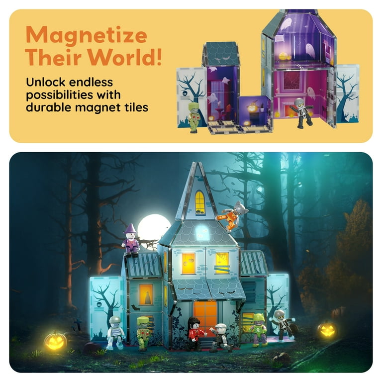 PICASSO TILES Haunted House Magnetic Tiles 56PCS STEM Construction