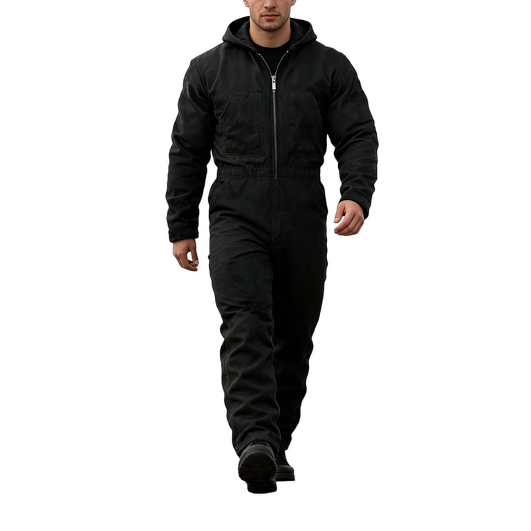 Men's Long Sleeve Work Coveralls, Lightweight Zip Front Mechanic