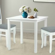 Dining Kitchen Modern Wooden Square Table in White Finish