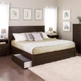 thumbnail image 3 of Pemberly Row Modern King 4-Post Platform Bed with 4 Drawers in Espresso, 3 of 6