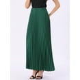 thumbnail image 4 of DARING DIVA Long Pleated Skirt for Women's Elastic High Waist A-line Maxi 3XL Dark Green, 4 of 6
