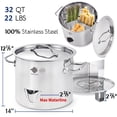 thumbnail image 2 of 32QT Stainless Steel Steamer Pot with 100,000BTU Portable Propane Burner for Seafood Crab-Vegetable-Vaporeras para Tamale Steaming, w/Easy-fill Water Spout,Divider and Steamer Rack,Outdoor Cooking, 2 of 8