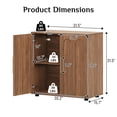 thumbnail image 2 of Wiilayok 31.5 Inch Mid Century Modern Sideboard Buffet Cabinet Walnut Arched Doors Storage Credenza Media Console, 2 of 8