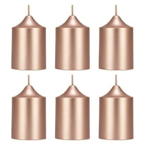 Mega Candles 6 pcs Unscented Rose Gold Dome Top Round Pillar Candle, Hand Poured Premium Wax Candles 2 Inch x 3 Inch, Home Décor, Wedding Receptions, Baby Showers, Birthdays, Celebrations, Party & Mor