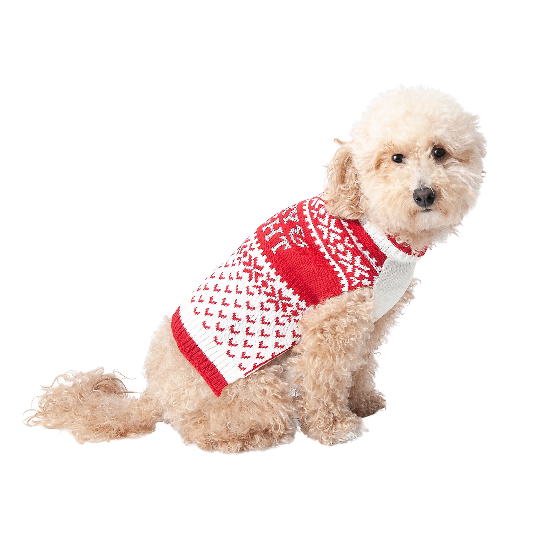 Vibrant Life Holiday Dog and Cat Clothes Red Merry & Bright Sweater, Extra Small