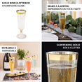 thumbnail image 4 of Efavormart 12 Pack | 6oz Gold Rim Glittered Plastic Champagne Glasses, Disposable Flutes With Detachable Base, 4 of 11