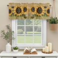 thumbnail image 3 of Yellow Sunflower Bee Window Valance Curtain Retro Linen Rod Pocket Short Curtain for Living Room, Bedroom & Kitchen Window Decor 42x18in, 3 of 8