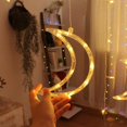 thumbnail image 3 of Cortina String Light Star Moon Light Con 8 Modos De Iluminación Con Temporizador Remoto Usb Batería Regulable Fairy String Para Ventana Pared Decoración Del Hogar Methold HA035945-00, 3 of 6