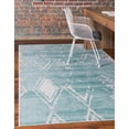 thumbnail image 2 of Jill Zarin’s Uptown Rectangular Distressed Modern Area Rugs, Turquoise, 2 of 8