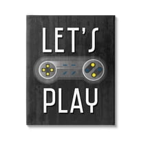 Stupell Industries Let's Play Vintage Controller Graphic Art Gallery Wrapped Canvas Print Wall Art, Design by Kim Allen