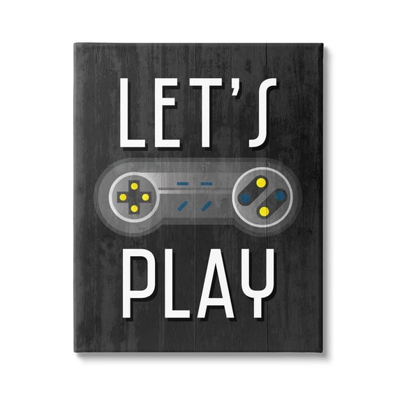 Stupell Industries Let's Play Vintage Controller Graphic Art Gallery Wrapped Canvas Print Wall Art, Design by Kim Allen