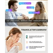 WT2 Edge/W3 Translator Device-Bidirection Simultaneous Translation, Translator Earbuds with 40 Languages, Offline Translator, Fast Reaction with Revolutionary Al Tech (Offline Version)(White)