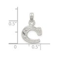 thumbnail image 3 of Auriga Fine Jewelry 925 Sterling Silver CZ Letter C Initial Pendant for Women(L- 17mm, W- 12mm), 3 of 6