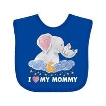 Inktastic I Love My Mommy Cute Elephants with Moon and Stars Boys or Girls Baby Bib