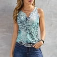 thumbnail image 2 of up to 60% off Gifts Usmixi Womens Tank Tops Beach Fashion Button Down Slim Fit Breathable Tunic Vest Shirts Summer Trendy Floral Print V-Neck Sleeveless Shirts Blouse Blue XXL, 2 of 5