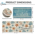 thumbnail image 3 of Hello Summer Starfish Shell Coral Kitchen Rugs Set of 2, Beach Coastal Blue Wave Stripes Kitchen Mats Decor, Nautical Seasonal Floor Door Mat Home Decorations -17x29 and 17x47 Inch, 3 of 6