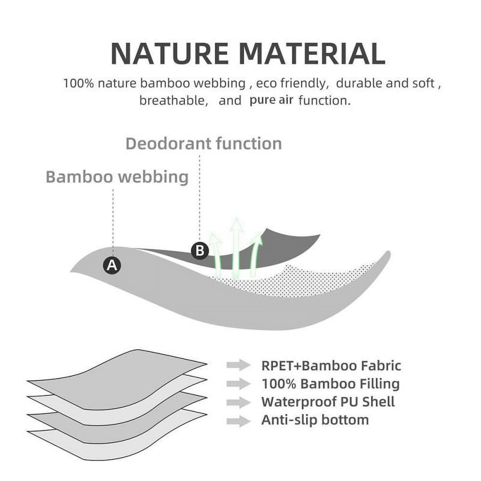 Natural Bamboo Fiber Premium Waterproof Pet Pad And Bed Mat For Dog Reusable Washable Leak Proof Pee Pads For Dog Crates Less Cleanup Puppy Crate Training Soft Absorbent Protection Potty Mats