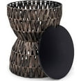 thumbnail image 3 of Finch Twysted Wicker Side Table with Removable Lid Hourglass Brown and Black, 3 of 5