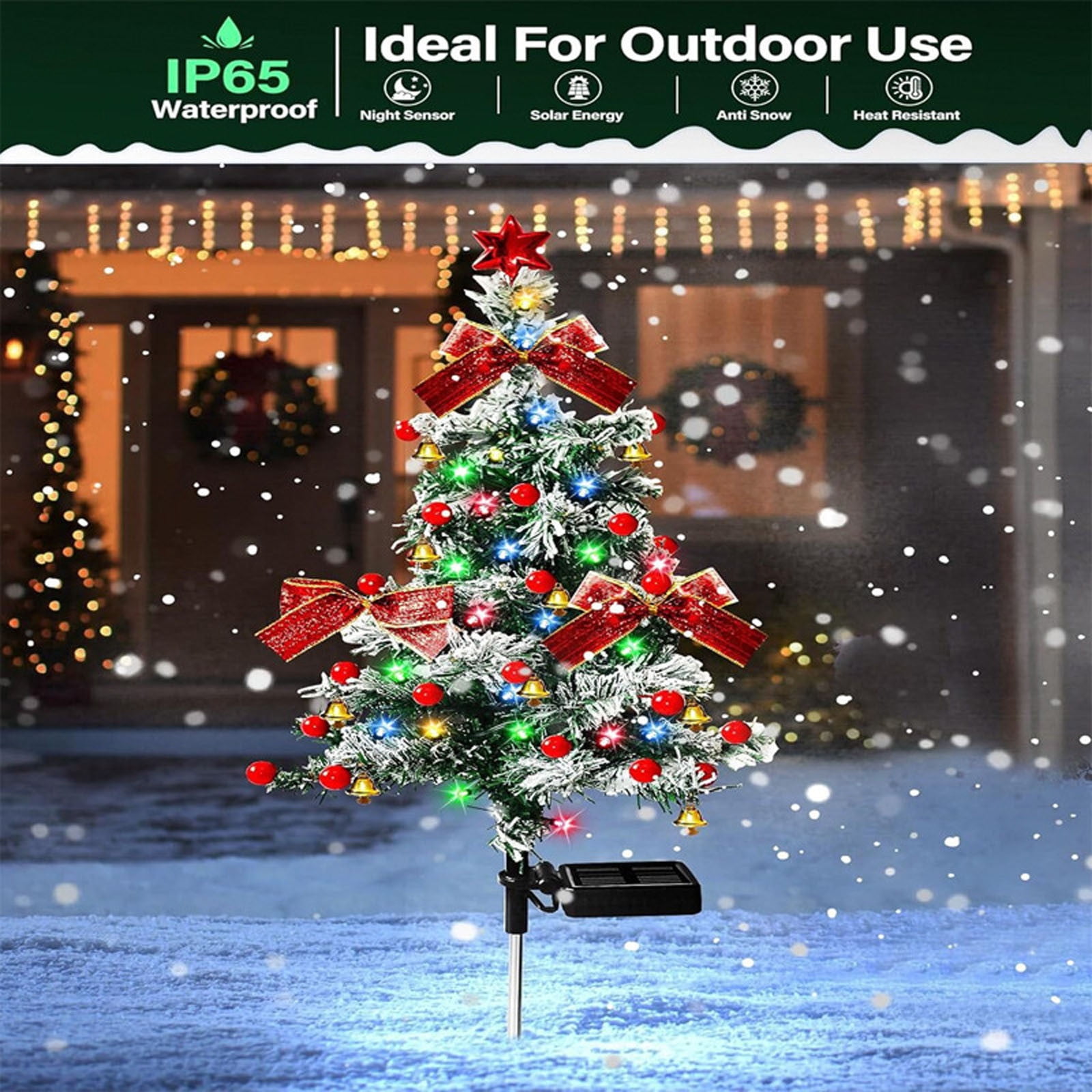 Solar String Lights, LED Christmas Lights, Outdoor Garden Decoration, 2 Lighting Modes, Automatic Day Charge Night On for Festive Ambiance