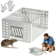 Stainless Steel Automatic Mousetrap, Continuous Mouse Cage Trap with Dual One-Way Door Design, Humane No Kill Rat Reset, Easy to Set Mice Catcher for Indoor Outdoor, Catch Release for Small Rodents