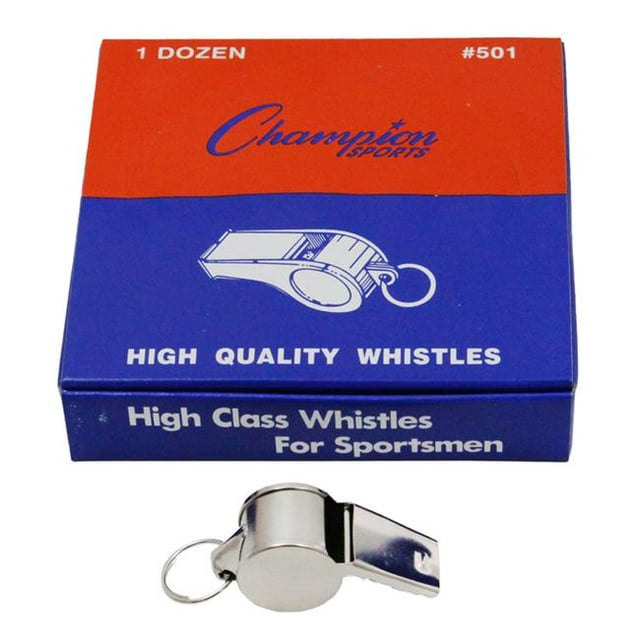Champion Sports CHS501-3 Metal Whistle - 12 Per Set - Pack of 3