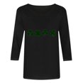 thumbnail image 4 of St. Patrick's Day Shirt for Women Four Green Clovers Graphic T-Shirt 3/4 Sleeve Crewneck Casual Loose Fit Festival Apparel Gift, 4 of 4