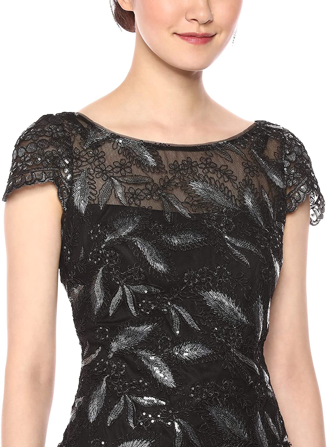 calvin klein black embroidered dress