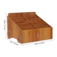 thumbnail image 5 of KAKOWELY phone holder classroom Desktop Storage Box Wooden Tabletop Smartphone Holder Phone Storage Container For Office Multiple Wood Cell Phone Holder Mobile Phone Display Box, 5 of 5