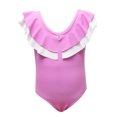 thumbnail image 3 of Isvgxsz New Swimwear For Girls Multicolor Cute Sleeveless Baby Girls One-Piece Swimsuits Lightweight Round Neck Flounce Bathing Suits For Kids One Piece Purple 140, 3 of 10