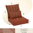 thumbnail image 4 of Aoodor 22" x 24" Patio Chair Cushions Set, Memory Foam Outdoor Deep Seat Cushions (1 Seat, 1 Back, 1 Lumbar Pillow) - Wine Red Stripe, 4 of 8