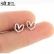 thumbnail image 1 of Exquisitos pendientes de corazón pequeños de acero inoxidable para mujer, joyería de boda, dama de honor, Oorbellen, novia, regalo del Día de San Valentín, 1 of 2
