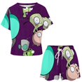 thumbnail image 2 of Animated Invader Zim Summer Home Suit For Womens Short-Sleeved Pajama Set 2pcs Loungewear Soft Sleepwear T-Shirts Tee Shirt Top And Short Sleeping Pants, 2 of 8
