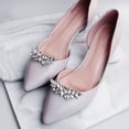 thumbnail image 5 of Clip de zapato plateado, decoración de joyería, hebilla de zapato de cristal para fiesta de boda, ampliamente utilizado para tacones, zapatos planos y botas, 5 of 5