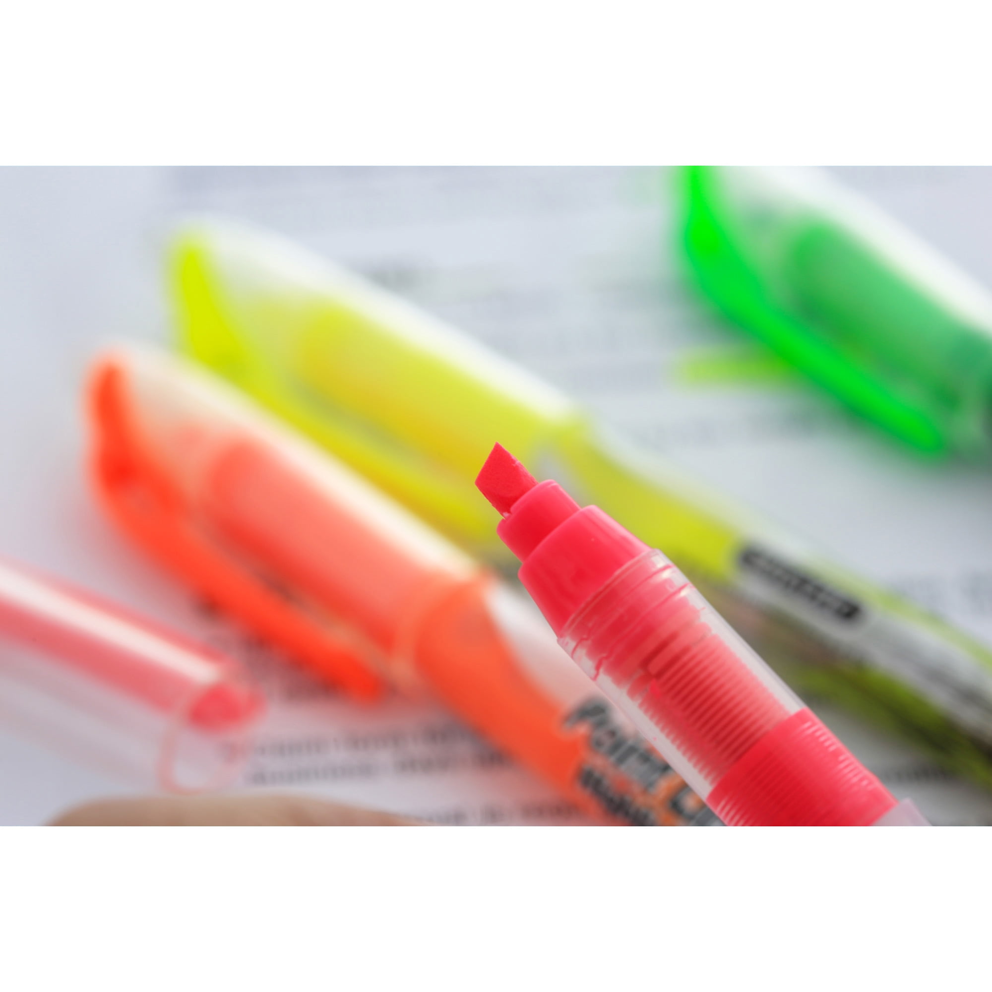 BAZIC Highlighter Assorted Color Chisel Broad Line Marker (4/Pack), 24-Packs
