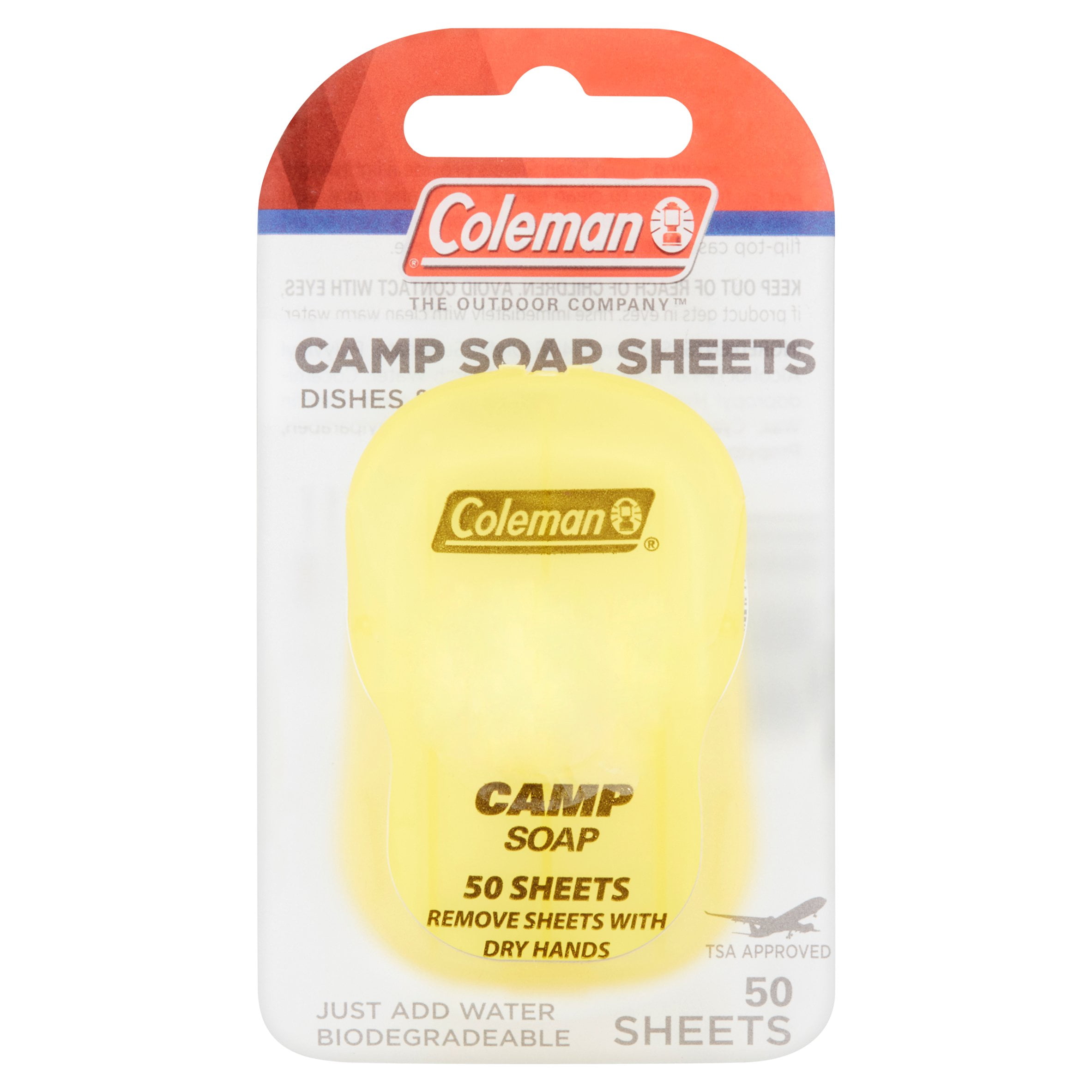 Coleman Dishes & Hands Camp Soap Sheets, 50 Count