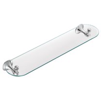 Moen DN7790CH Lounge 24-Inch Wide x 5-Inch Deep Decorative Glass Bathroom Vanity Shelf, Chrome