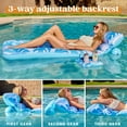 thumbnail image 4 of Joyfy Inflatable Pool Float Adult Tropical Leaves Pool Floaties Lounger with Adjustable Backrest Cup Holders, Sun Tanning Float Rafts Floating Chair Pool Beach Lake Lounge, 4 of 9