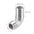 thumbnail image 2 of 304 Stainless Steel Hose Barb Fitting Elbow, 20mm Barbed x G1/2 Male Pipe Connector for Water Air Home Brew, Pack of 2, 2 of 7