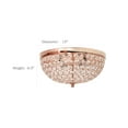 thumbnail image 3 of Elegant Designs Elipse Crystal 13" Metal 2 Light Bowl Shaped Ceiling Flush Mount Fixture, Rose Gold, 3 of 7