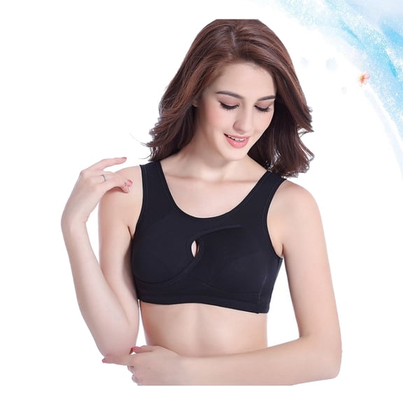 Mobutofu Ladies Non Wired Bras Brassiere No Steel Wire 1Pack Black