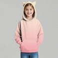 thumbnail image 4 of Girls Tie Dye Sweatshirts Loose Casual Hoodies Long Sleeve Pullover Hooded Tops With Pockets Watermelon Red 3-4 Years, 4 of 6